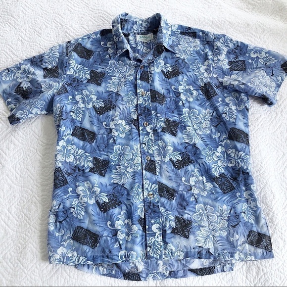 Kole Kole Vintage Blue Tropical Hawaiian Shirt L - Picture 5 of 5